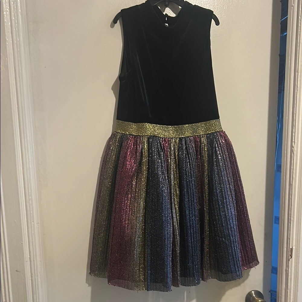Black and Gold Formal Dress with High Neckline
